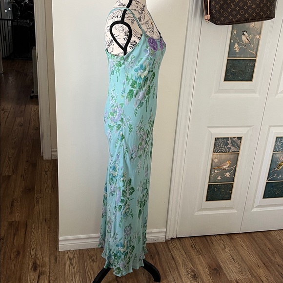 April Cornell Aqua and Lavender Floral Maxi Dress - Picture 12 of 13